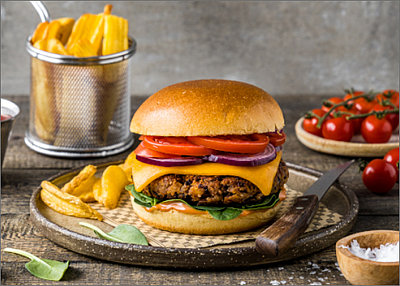 Veggie Burger mit Burger Cheddar